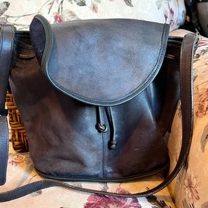 Vintage (pre 1994) Coach Gray/Blue Leather Satchel or Cross Body
